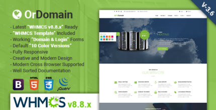 OrDomain Responsive HTML5 WHMCS Hosting Template