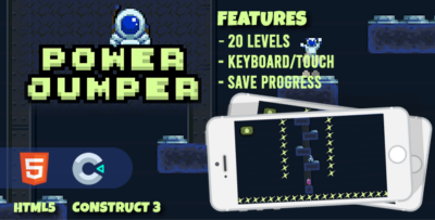 Power Jumper Construct 3 HTML5 Game