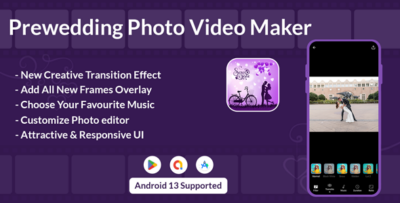 Pre-Wedding Music Video Editor Pre-Wedding Slideshow Video Maker Android Admob Ads