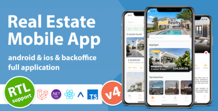 Real Estate Mobile App with Admin Panel React Native & PHP Laravel 10.0