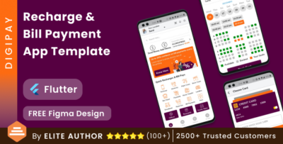 Recharge Ticket Booking & Bill Online Payment Android + iOS App Template Flutter