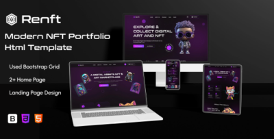 Renft - NFT Portfolio landing page HTML Template