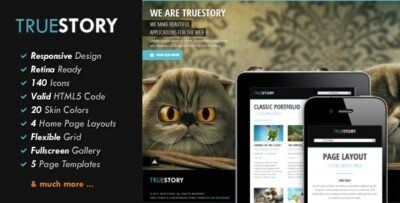 TrueStory - Fullscreen HTML5 Template