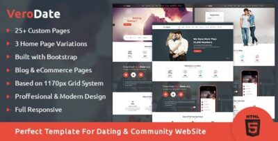 VeroDate - Dating Social Network Website HTML Template