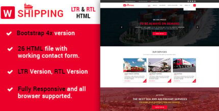 W-Shipping -The Multipurpose Shipping, Cargo and Logistics HTML5 Template