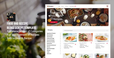 recipex - food and recipe blogs script Template