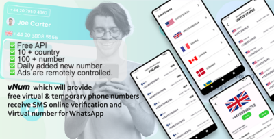 vNum Virtual Number -Receive SMS Online Verification