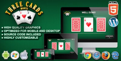 3 Cards Monte - HTML5 Casino Game