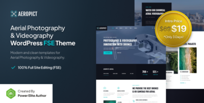 Aeropict – Drone Aerial Photography & Videography FSE WordPress Theme