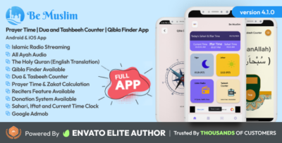 Be Muslim - Prayer Time Dua and Tasbeeh Counter Qibla Finder App