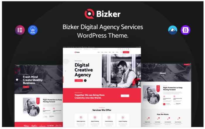 Bizker – Digital Agency Services WordPress Theme