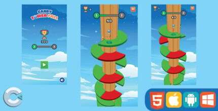 Candy Tower Fall (Construct 3 HTML5)