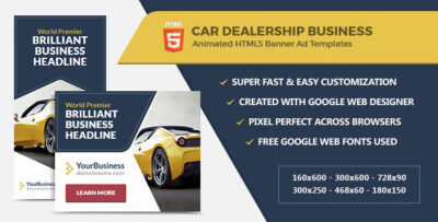 Car Dealership Banner Ads - HTML5 GWD Templates