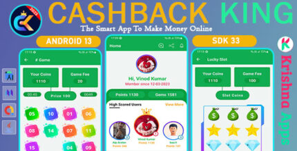 CashBack King – Web Visit, App Install, Captcha Game, Casino Betting Earning App With Admin Panel