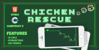 Chicken Rescue Pixel HTML5 Game in Construct 3