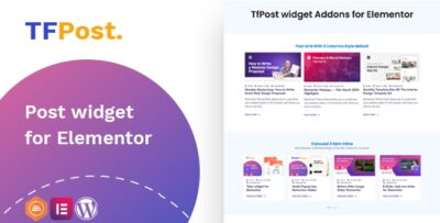 Elementor Post grid, List , Carousel Slider