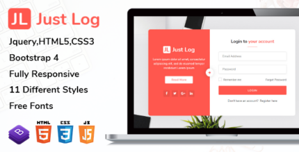 JustLog - Authentication HTML5 Templates