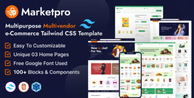 MarketPro - eCommerce Multivendor Tailwind CSS Template Multipurpose