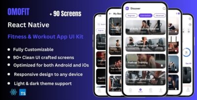 Omofit - Fitness & Workout React Native CLI App Ui Kit