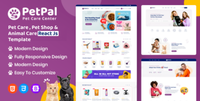 Petpal - Pet Care and Pet Shop React Js Template