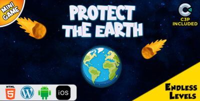 Protect The Earth HTML5 Construct 3 Game