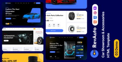 RevAuto - Car Showroom and Accessories HTML Template