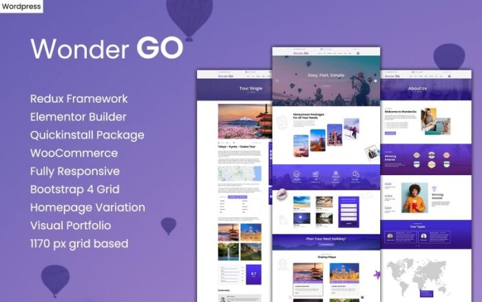 Wonder GO - Tour Booking and Travel WordPress Theme