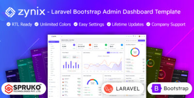 Zynix - laravel Bootstrap Admin Dashboard Template