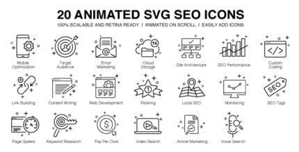 20 Animated SVG SEO Icons