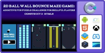 2D Ball Wall Bounce Maze Game Addictive Fun Puzzle Challenge For Skillful Players Construct 3 HTML5