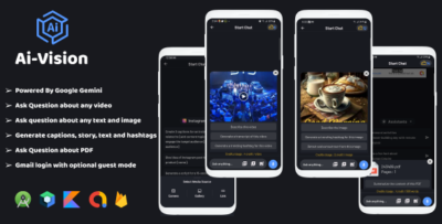 AiVision Powered By Gemini, Video Input, Image Input, AI Chat, Complete Android App
