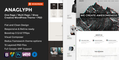 Anaglyph One page Multipage WordPress Theme