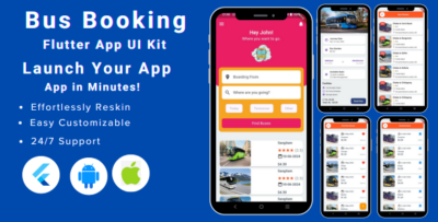 Bus Booking App City Bus Tracker Bus Ticket Booking UI Kit in Flutter