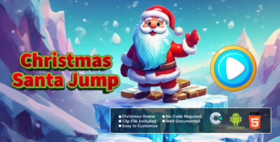 Christmas Santa Jump Game - Christmas Game - Arcade Game, HTML5, Android Game Construct 3 Game