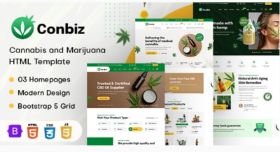 Conbiz Medical Marijuana and CBD Oil HTML Template