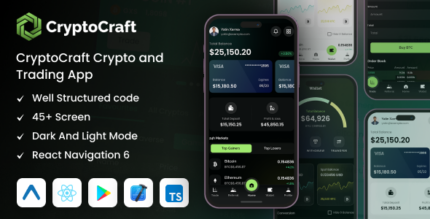 CryptoCraft - React Native Expo Cryptocurrency Mobile App Template