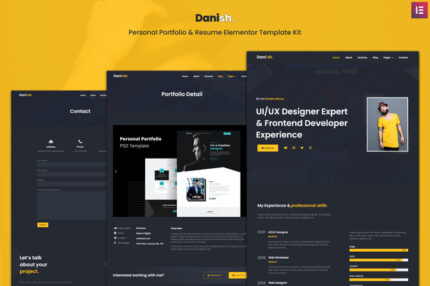 Danish - Personal Portfolio & Resume Elementor Template Kit