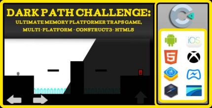 Dark Path Challenge Ultimate Memory Platformer Traps Game, Multi-Platform - Construct3 - HTML5