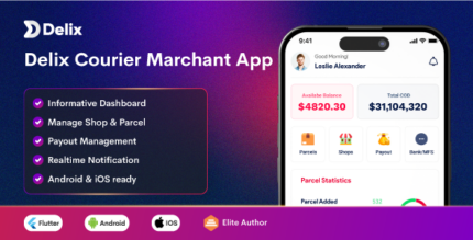 Delix Courier and Parcel Delivery Flutter Merchant App