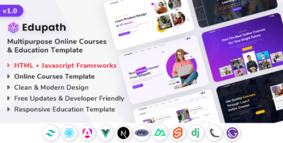 Edupath - Multipurpose Online Courses & Education LMS Template