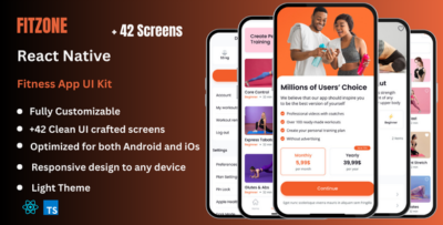 FitZone - Fitness React Native Expo App Ui Kit