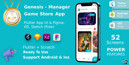 Game Store App ANDROID + IOS + FIGMA + XD + Sketch UI Kit Flutter Genesis