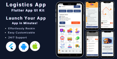 Logistics & Transportation Flutter App Template Mobile App UI Kit in Flutter