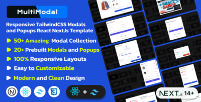 MultiModal - Responsive TailwindCSS Modals and Popups React NextJs Template