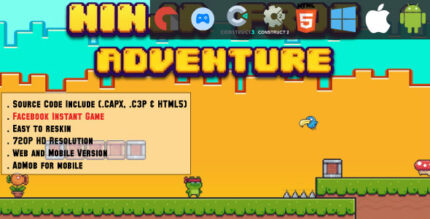 Ninja Frog Adventure - HTML5 Game - Web, Mobile and FB Instant games(CAPX, C3p and HTML5)