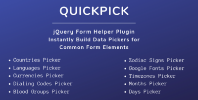 QuickPick - Form Helper jQuery Plugin