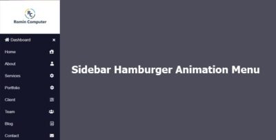 Sidebar Hamburger Animation Menu