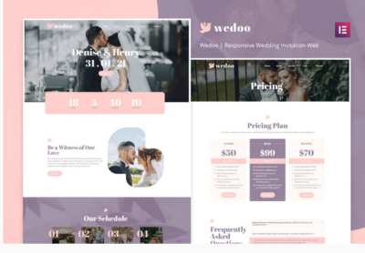 Wedoo - Online Wedding Invitation Elementor Template Kit