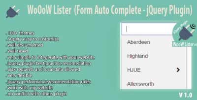 WoOoW Lister (Form Auto Complete - jQuery Plugin)