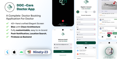 Doctor Appointment For Doctor - Flutter 3.0 | Android | iOS | BloC | Clean architecture | Fireabse